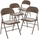 Flash Furniture 4 Pack HERCULES Series Double Braced Beige Metal Folding Chair - Brand New
