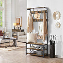 Yaheetech 3-in-1 Design Hall Tree Coat Rack Shoe Bench 23 Hooks - Rustic Brown - Brand New