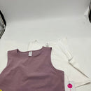 YOGALICIOUS 2 PACK MUSCLE CROPPED TANK TOP - SIZE: WOMEN XL - ELDERBERRY/WHITE - Brand New