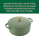 BALLARINI BELLAMONTE CAST IRON DUTCH OVEN 4.25-QT, SERVES 3-4 - SAGGIO GREEN - Like New