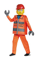 Disguise Lego Construction Worker Deluxe Costume, Orange, Small (4-6) - Brand New