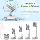 XUMEMALL A10 FOLDABLE OSCILLATING PEDESTAL FAN 8" USB C RECHARGEABLE - WHITE - Like New