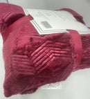 SHERADIAN EMBOSSED FLANNEL BLANKET - SIZE : KING ( 102"X86") - BURGUNDY - Brand New
