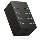 SABRENT 100 WATT 8 PORT FAMILY SIZED USB RAPID CHARGER - BLACK - Like New