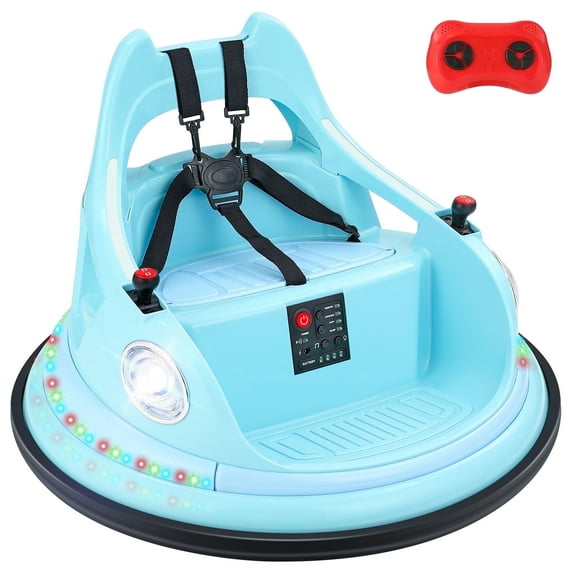 BOBIBER 12V BUMPER CAR BOBIBER RIDE ON TOYS TODDLERS 360° SPIN - LIGHT BLUE - Like New