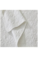 PATINA VIE FLAVIA 100% COTTON COVER 3 PIECE QUILT SET, KING - BRIGHT WHITE - Like New
