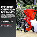 G GREATCIRCLEUSA WOOD CHIPPER SHREDDER GAS POWERED 3 IN 1 - RED - Like New