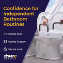 Drive Medical 2-in-1 Raised Toilet Seat with Removable Padded Arms - X004O7C9ZZ - Brand New