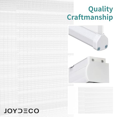 JOYDECO WHITE SHEER ZEBRA BLINDS CORDLESS 70" W×75" H SC0003-OWH-70-V2 - WHITE - Like New