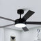VACZON 48-INCHES INDOOR DOWN ROD MOUNT STANDARD CEILING FAN LIGHT - MATTE BLACK - Like New