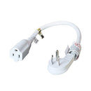 FIRMERST 1875W LOW PROFILE FLAT PLUG 1FT EXTENSION CORD 1FT 14AWG 15A WHITE - Brand New