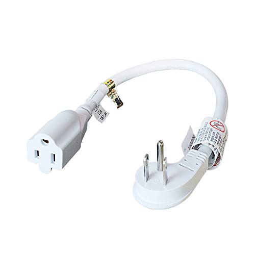 FIRMERST 1875W LOW PROFILE FLAT PLUG 1FT EXTENSION CORD 1FT 14AWG 15A WHITE - Brand New