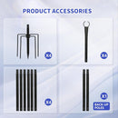 TIME RAY 4PACK 9FT STRING LIGHT POLES FOR OUTSIDE,ELECTROPHORESIS - BLACK - Like New