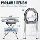 ALPCOUR PORTABLE TOILET SEAT COMMODE W/BUILT-IN BAG RACK ALPCOUR PTSMGY - GRAY - Like New