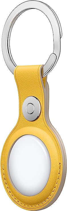 Leather Key Ring for Apple AirTag Meyer MM063ZM/A - Lemon Yellow New