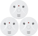 Lecoolife 3 Pack Combination Smoke and Carbon Monoxide Detector Battery Operated Like New