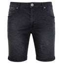 GALAXY BY HARVIC BLU ROCK DEMIN MEN’S JEAN SHORTS - SIZE: MEN 34 - BLACK WASH - Brand New