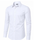 JAMES TAILORMEN' SLIM FIT LONG SLEEVE STRETCH DRESS SHIRT SIZE: MEN 2XL - WHITE - Brand New
