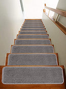 Mod-Arte Solo Collection Stair Treads Solid Colors Rubber Backing 8.5"x30" Gray - Brand New