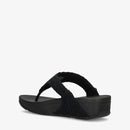 FITFLOP LULU TOE-POST SANDALS WOMEN'S BLACK GEO-WEBBING SLIP SIZE: 7 - BLACK MIX - Brand New