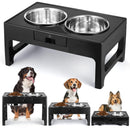 LAPENSA Elevated Dog Bowls Stainless Steel Deep Bowl Adjustable Stand Black Like New