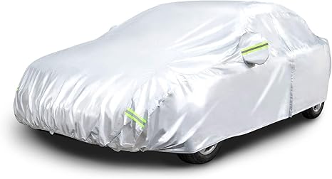 Amazon Basics Weatherproof Car Cover 150D Oxford Sedans 190" DS-CC08 - Silver - Like New