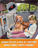 QINGTI DOG CAR SEAT COVER MESH WINDOW & WATERPROOF RESISTANT & SCRATCH - GRAY - Like New