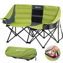 VILLEY Double Camping Chair w/Cooler Bag, Extra Wide Loveseat, 600LBS - GREEN - Like New
