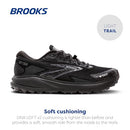 110428 Brooks Men’s Divide 5 GTX Waterproof Trail Running Shoe Black/Alloy/Gray - Like New