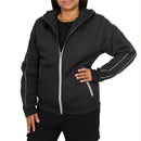 BLU ROCK WOMEN'S RELAXED FIT FAUX CLASSIC TECH FULL ZIP HOODIE - 2XL - BLACK - Brand New