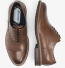 KENNETH COLE REACTION KLAY FLEX LEATHER OXFORD LACE-UP SHOES - SIZE: 10 - COGNAC - Like New