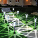 SOLAR OUTDOOR LIGHTS 10 PACK WATERPROOF STAKE LIGHTS - COOL WHITE SILVER - Like New