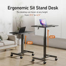 JUNHEDAMAI Mobile Rolling Laptop Desk with Lockable Wheels, B0CHVCJB6V - Black - Brand New