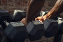 FITVIDS SPORZON! HEX DUMBBELLS RUBBER COATED WEIGHTS 2-PIECE - BLACK - Brand New