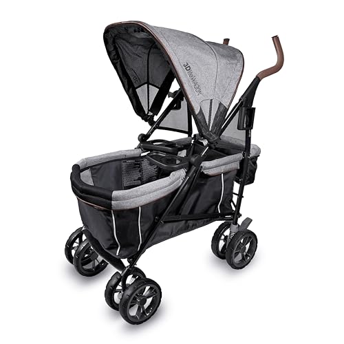 SUMMER INFANT 3DLITE WAGON CONVENIENCE LIGHTWEIGHT STROLLER - BLACK/GRAY TWEED - Like New