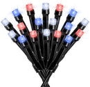 TOUCH OF ECO Liteup125 USA Solar String Lights TOE296 Red White Blue Like New