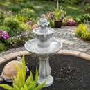 XBrand 36.2" 2-Tier Solar Water Fountain Freestanding Bird Bath - Gray - Brand New