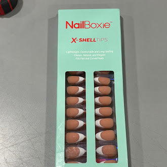 MODELONES NAILBOXIE X-SHELLTIPS FRENCH GEL NAILS ALMOND 15 SIZES/150 PIECES - Brand New