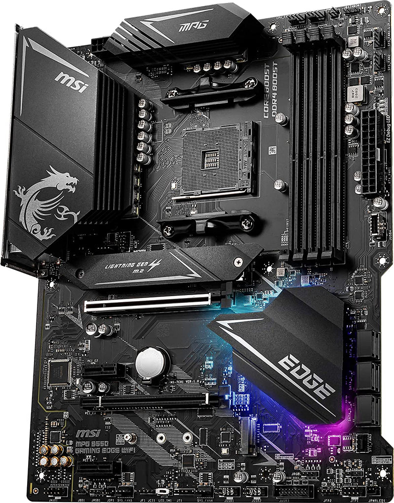 MSI MPG B550 GAMING EDGE WIFI GAMING ATX MOTHERBOARD AMD AM4 PCIe 4.0 - BLACK - Like New