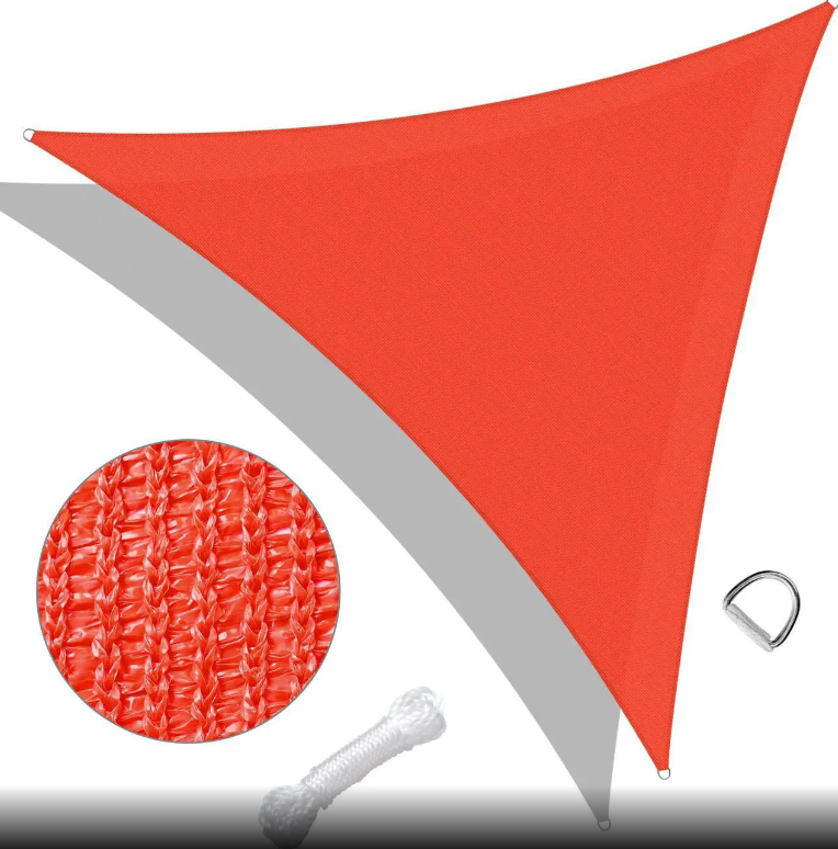 YESCOM 25FT TRIANGLE SUN SHADE SAIL CANOPY UV BLOCK COMMERCIAL - Scratch & Dent