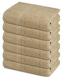 SIMPLY LOFTY 100% Cotton Bath Towels Set 24"x46" Pack of 6 - Taupe - Like New