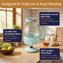 Elite Gourmet 1.2L Electric Glass Kettle, 1200W Fast Boil - Mint - Like New