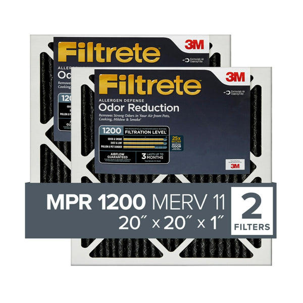 FILTRETE 20X20X1 AIR FILTER MPR 1200 MERV 11 3-MONTH PLEATED 2 FILTERS - Brand New
