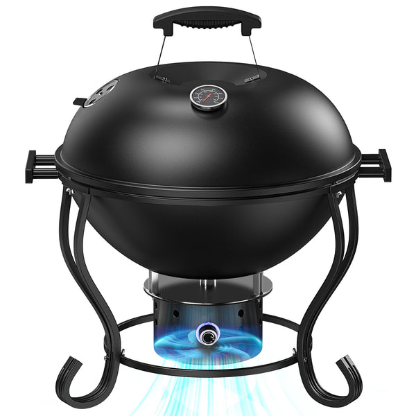 BRILAM 18 INCH PORTABLE CHARCOAL GRILL ADJUSTABLE FAN OUTDOOR BBQ CG1 - BLACK - Like New