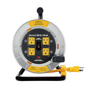 LINK2HOME 50 FT 12/3AWG 13AMP METAL EXTENSION CORD REEL EM-CG-500BY - YELLOW - Brand New