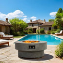UNBRANDED 34" ROUND PROPANE FIRE PIT TABLE 50,000 BTU GLASS ROCKS - GRAY - Like New