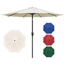 YSSOA 9' PATIO UMBRELLA OUTDOOR TABLE MARKET YARD UMBRELLA 8 STURDY RIBS, BEIGE - Like New