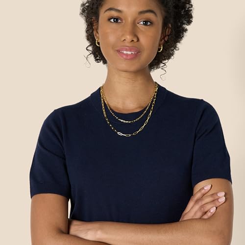 AMAZON ESSENTIALS WOMEN'S REGULAR-FIT SHORT SLEEVE PULLOVER SWEATER NAVY M - Like New