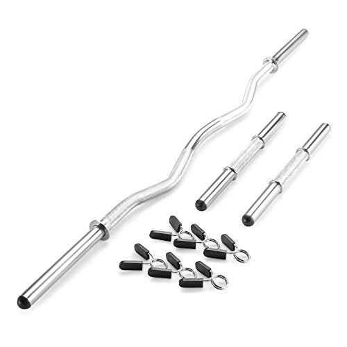 MARoadbipleVU HOLLOW CURL BAR DUMBBELL HANDLE SET SPRING COLLARS CHROME CRHOME - Like New