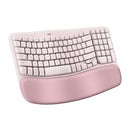 Logitech Wave Keys Wireless Ergonomic Keyboard with Cushioned Palm Rest Rose - Like New